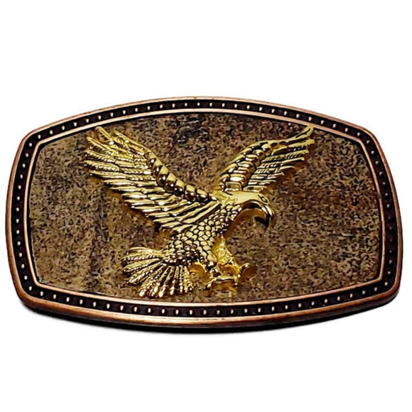 Eagle gold & bronze square buckle.  Only 1 Left!!! - Picture 1 of 4